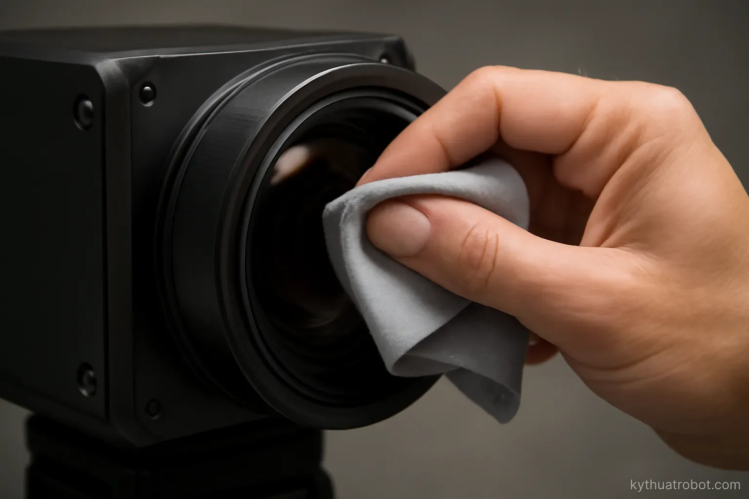 Người lau ống kính camera công nghiệp