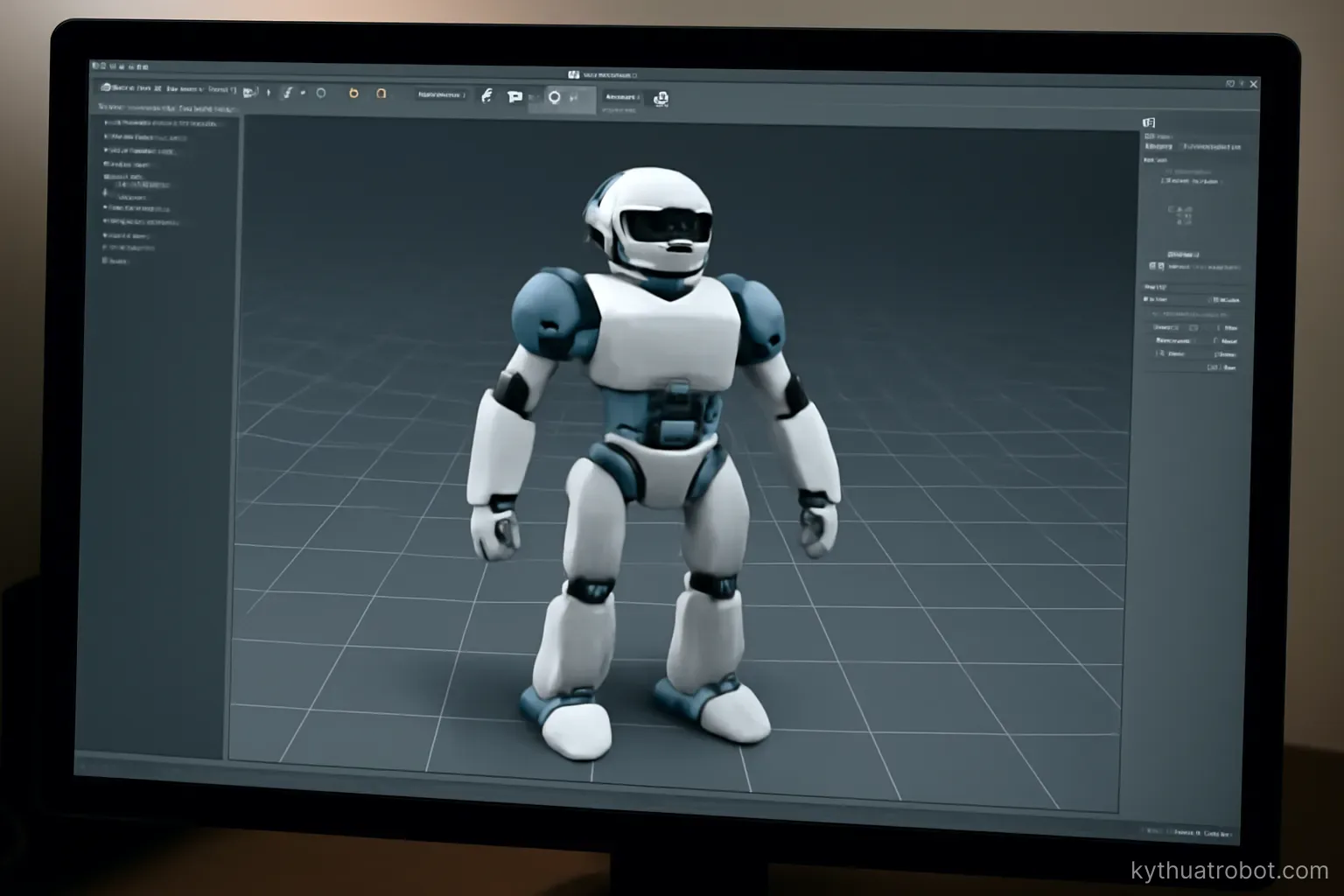 Mô hình robot ba chiều trên màn hình